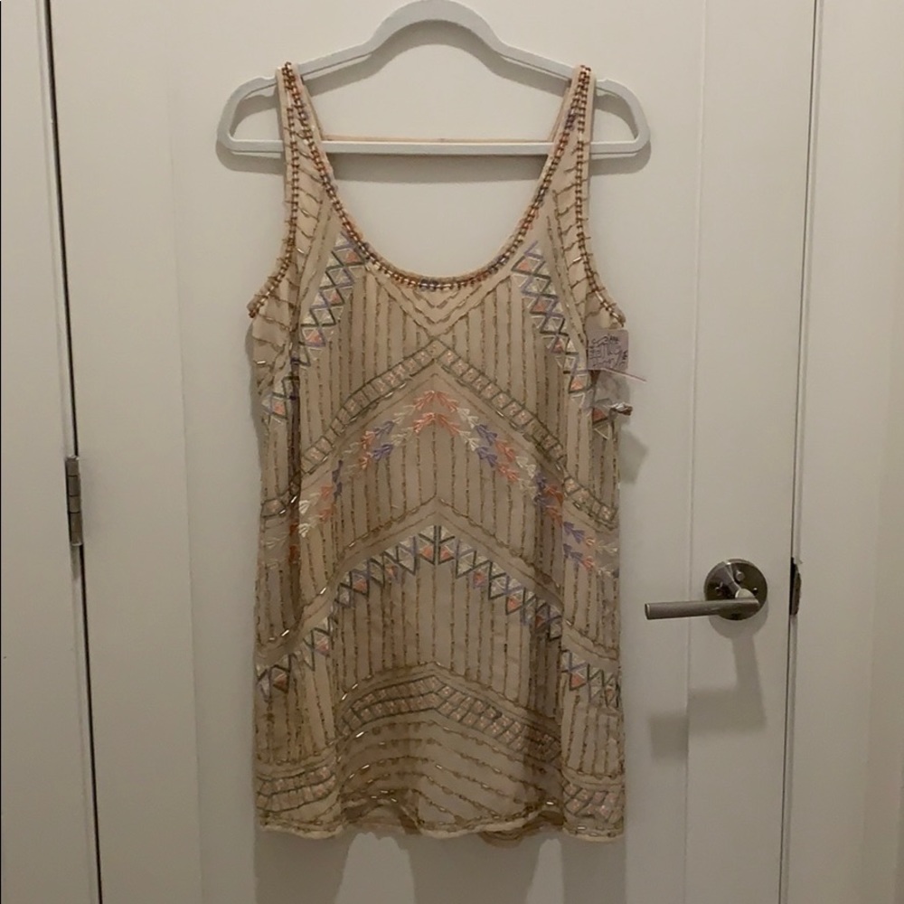 Free People Boho Beaded Mini Shift